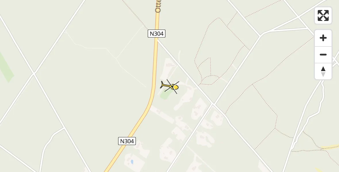 Routekaart van de vlucht: Lifeliner 3 naar Hoenderloo