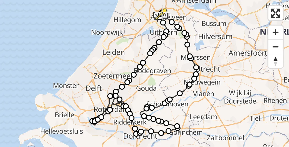 Routekaart van de vlucht: Politieheli naar Schiphol, Van Weerden-Poelmanweg