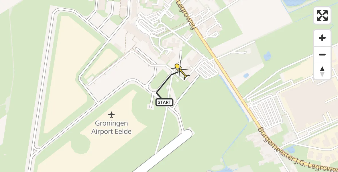 Routekaart van de vlucht: Lifeliner 4 naar Groningen Airport Eelde, Machlaan