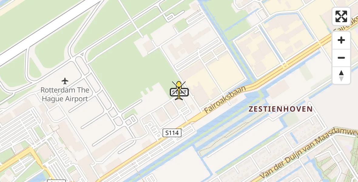 Routekaart van de vlucht: Lifeliner 2 naar Rotterdam The Hague Airport, Brandenburgbaan