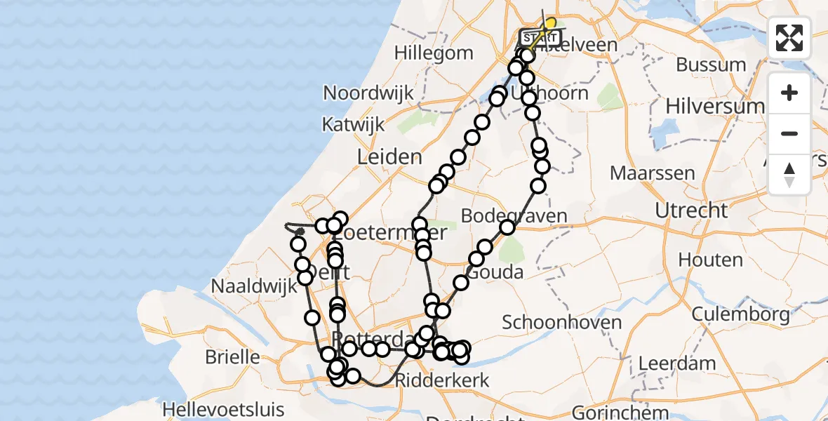 Vluchtroute Politiehelikopter van Schiphol naar Schiphol