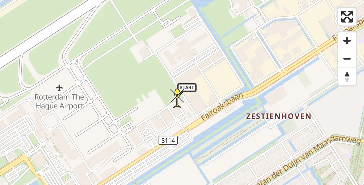 Routekaart van de vlucht: Lifeliner 2 naar Rotterdam The Hague Airport, Brandenburgbaan