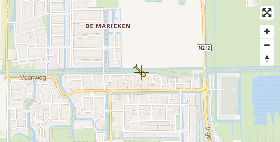 Routekaart van de vlucht: Lifeliner 1 naar Wilnis