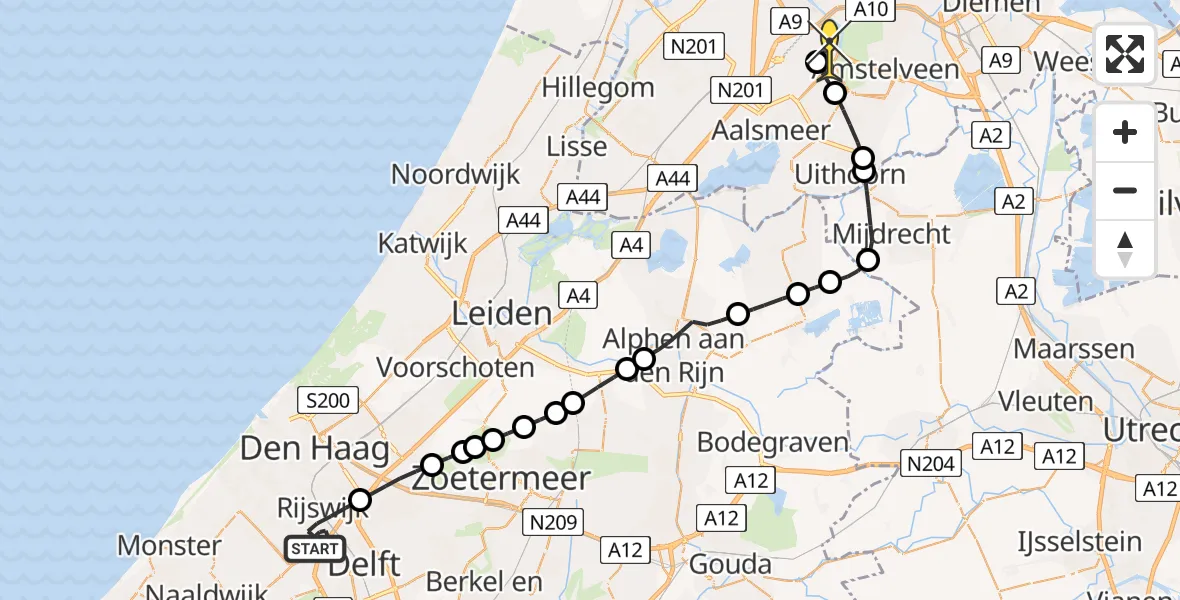Routekaart van de vlucht: Politieheli naar Schiphol, Oude Zwethpad