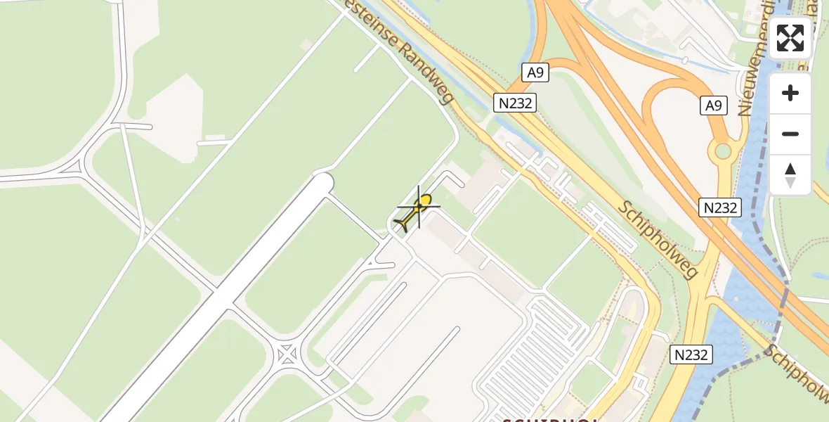 Vluchtroute Politiehelikopter van Schiphol naar Schiphol