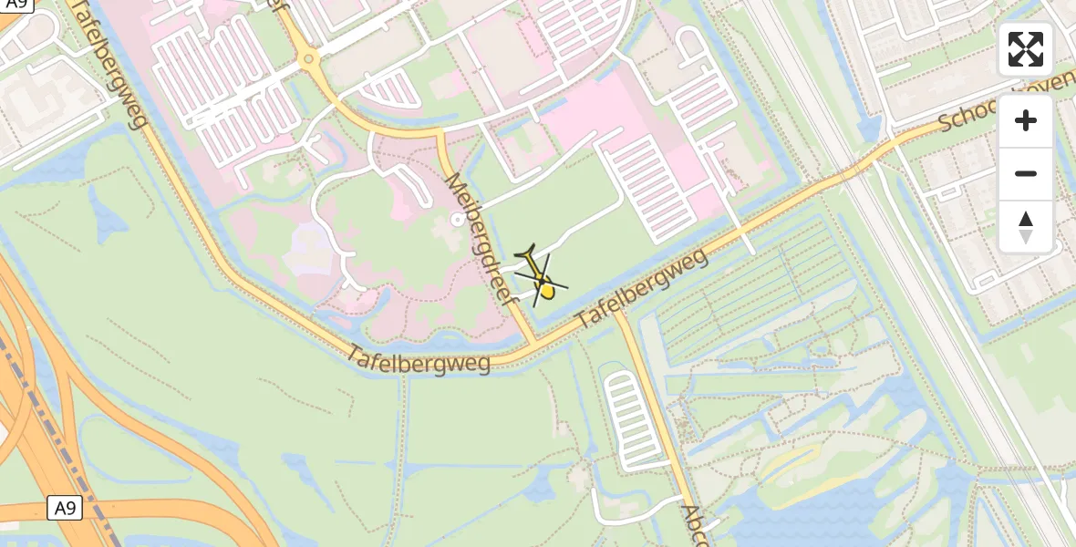 Routekaart van de vlucht: Lifeliner 2 naar Academisch Medisch Centrum (AMC)