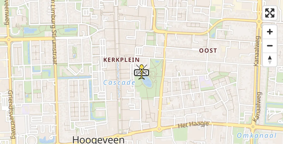 Routekaart van de vlucht: Lifeliner 4 naar Hoogeveen, Stoekeplein