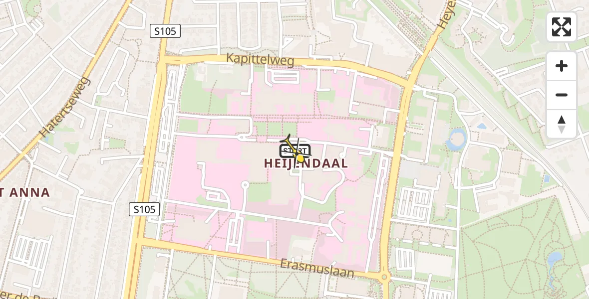 Routekaart van de vlucht: Lifeliner 3 naar Radboud Universitair Medisch Centrum, Geert Grooteplein Zuid