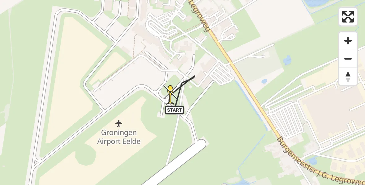 Routekaart van de vlucht: Lifeliner 4 naar Groningen Airport Eelde, Machlaan