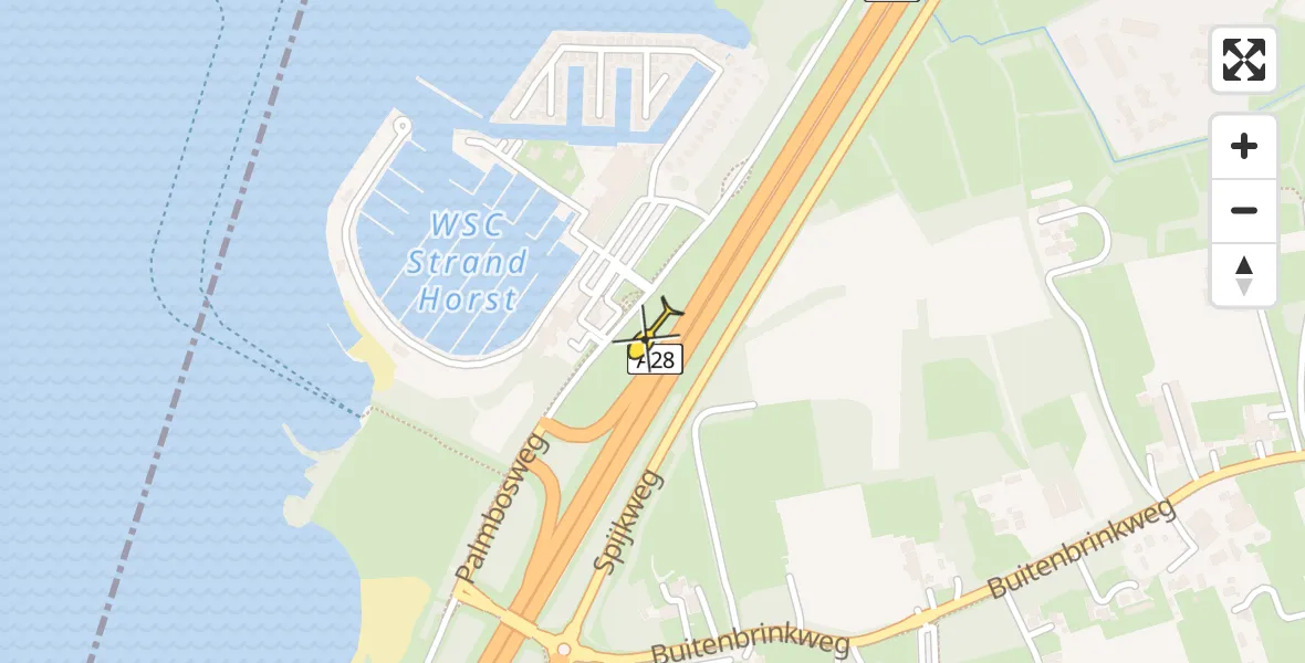 Routekaart van de vlucht: Lifeliner 1 naar Ermelo