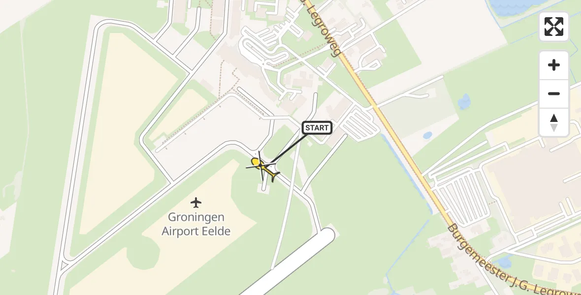 Routekaart van de vlucht: Lifeliner 4 naar Groningen Airport Eelde, Machlaan