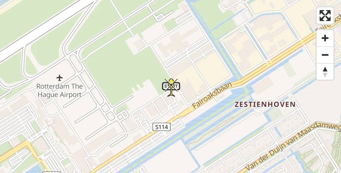 Routekaart van de vlucht: Lifeliner 2 naar Rotterdam The Hague Airport, Brandenburgbaan