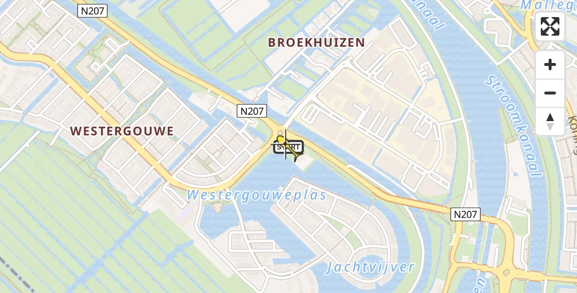 Routekaart van de vlucht: Lifeliner 2 naar Gouda, Provincialeweg