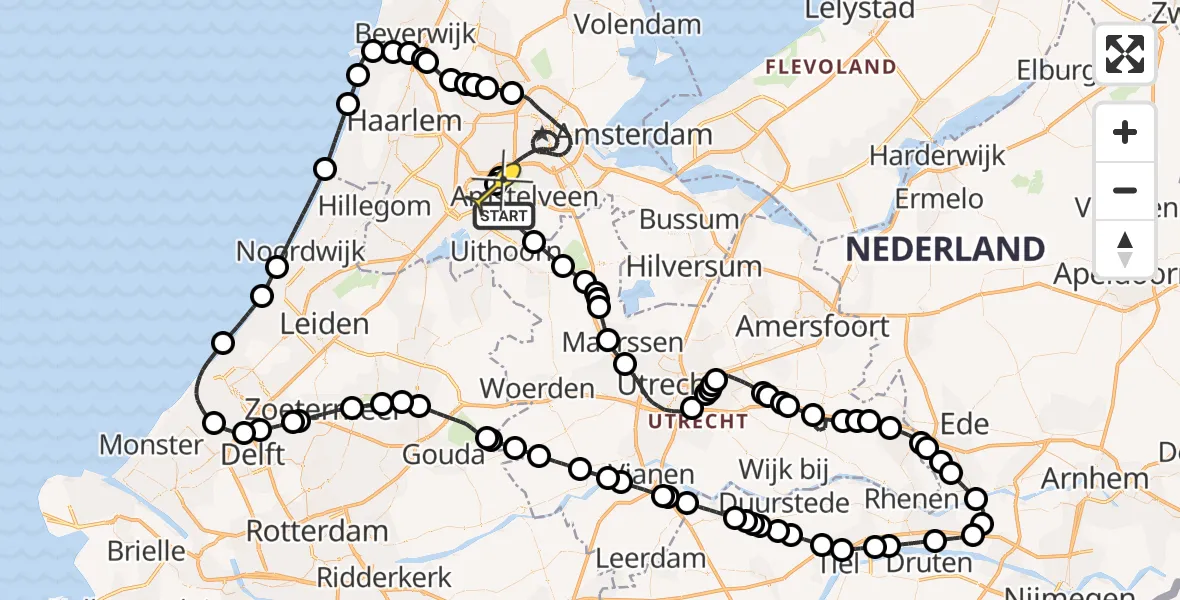 Routekaart van de vlucht: Politieheli naar Schiphol, Bovenkerkerweg