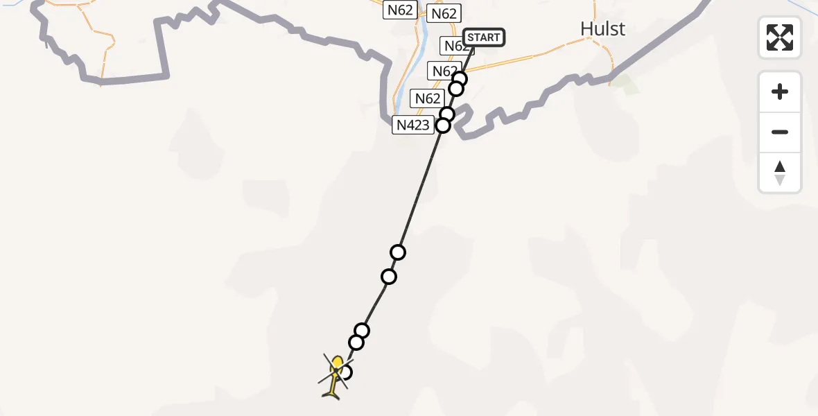 Routekaart van de vlucht: Lifeliner 2 naar Aendijkestraat
