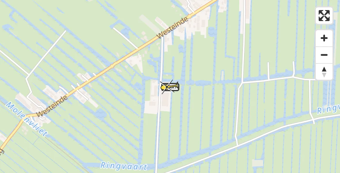 Routekaart van de vlucht: Lifeliner 1 naar Berkenwoude, Westeinde