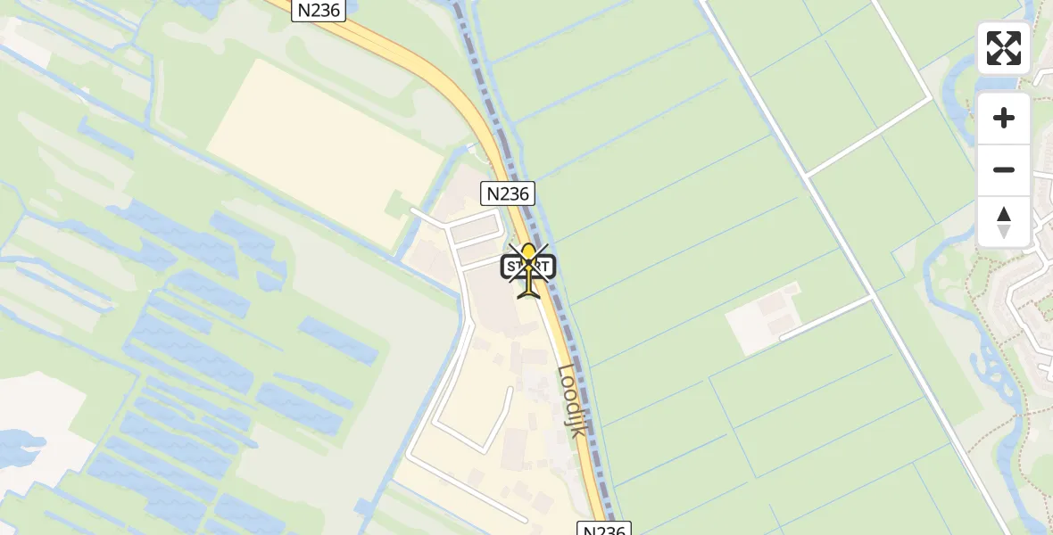 Routekaart van de vlucht: Lifeliner 2 naar 's-Graveland, De Boomgaard