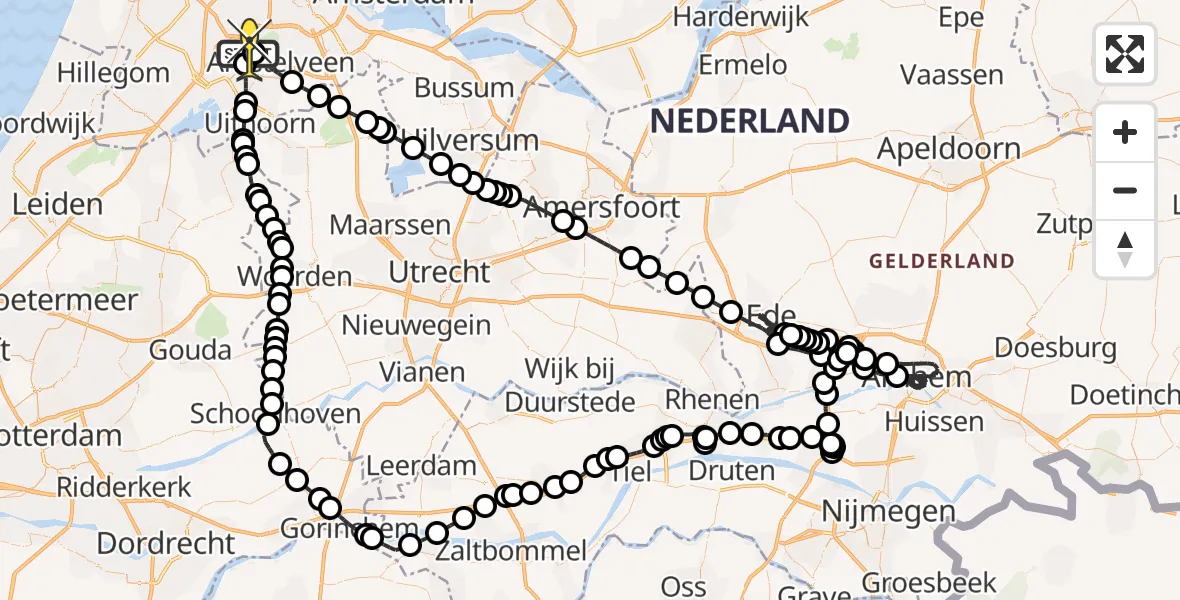 Routekaart van de vlucht: Politieheli naar Schiphol, Van Weerden-Poelmanweg