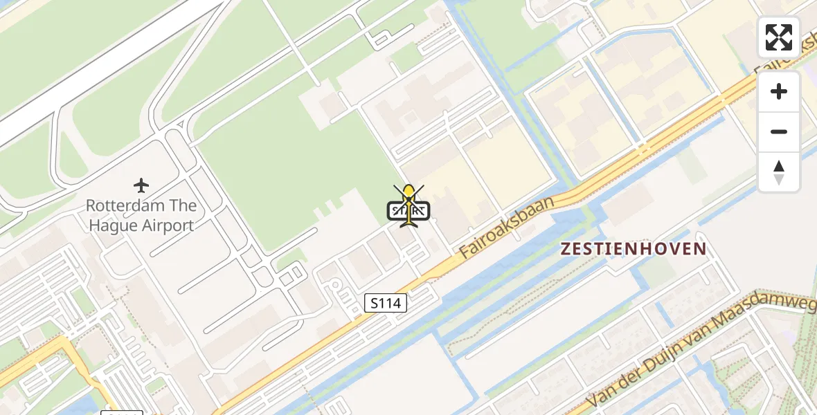 Routekaart van de vlucht: Lifeliner 2 naar Rotterdam The Hague Airport, Brandenburgbaan