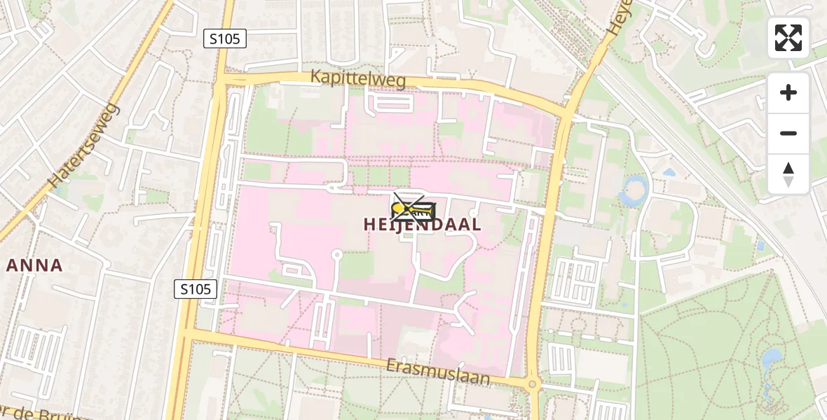 Routekaart van de vlucht: Lifeliner 3 naar Radboud Universitair Medisch Centrum, Geert Grooteplein Zuid