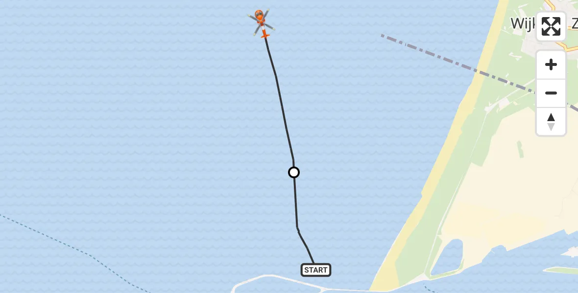 Vluchtroute Kustwachthelikopter Velsen-Noord - , 29 september 2025, 17:57
