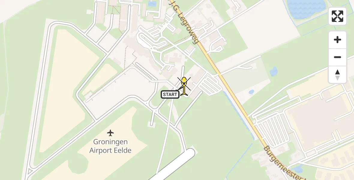 Routekaart van de vlucht: Lifeliner 4 naar Groningen Airport Eelde, Machlaan