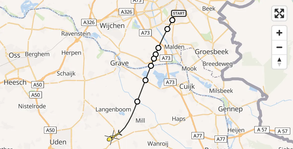 Routekaart van de vlucht: Lifeliner 3 naar Odiliapeel, Slotemaker de Bruïneweg