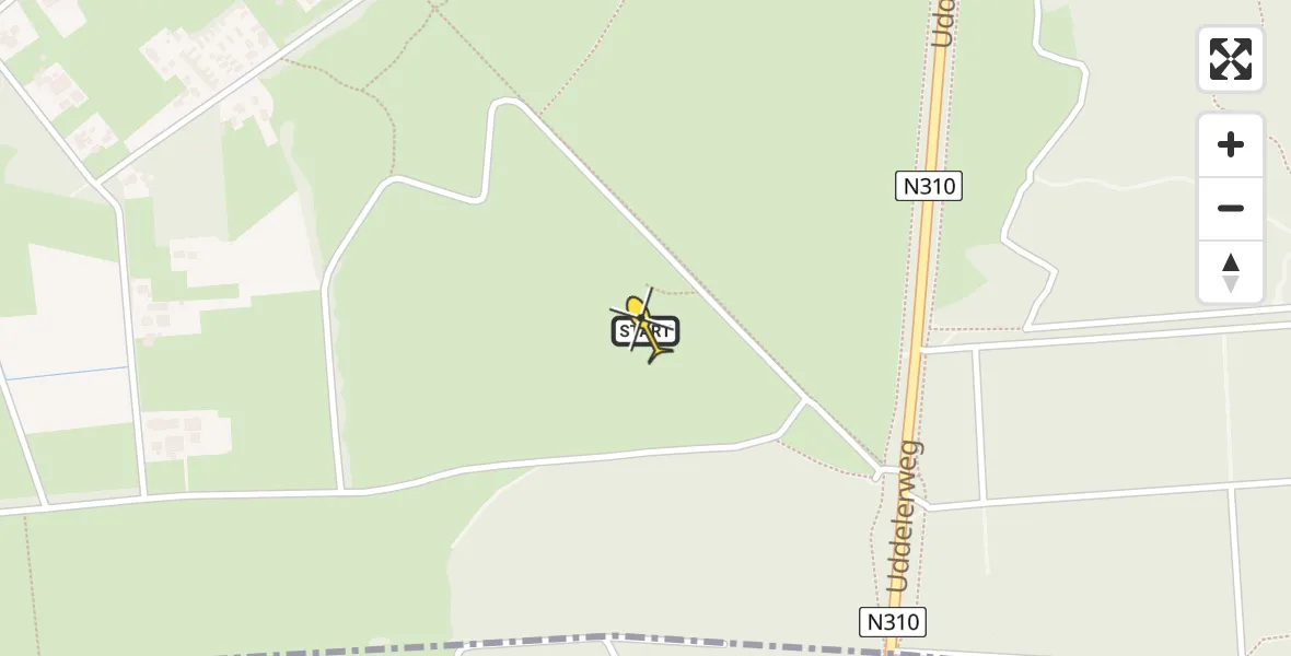 Routekaart van de vlucht: Politieheli naar Elspeet, Uddelerweg