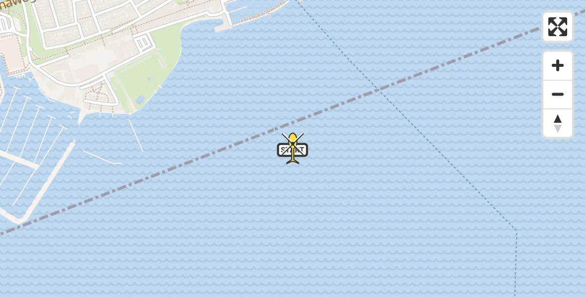 Routekaart van de vlucht: Kustwachthelikopter naar Marken, Pieterman