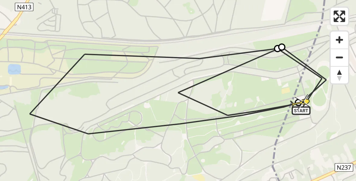 Routekaart van de vlucht: Politieheli naar Amersfoort, Monnikenboschweg