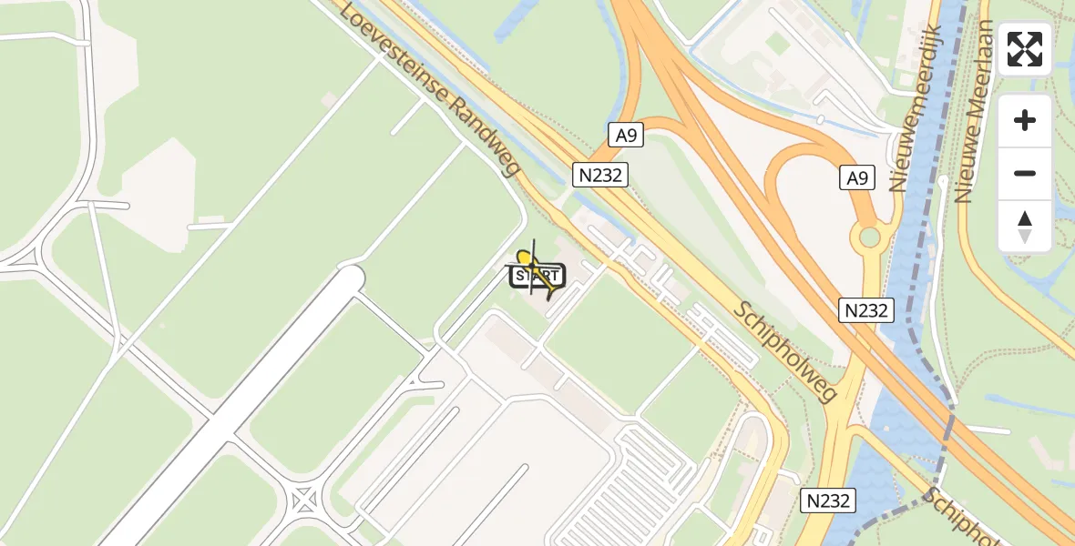 Vluchtroute Politiehelikopter van Schiphol naar Schiphol