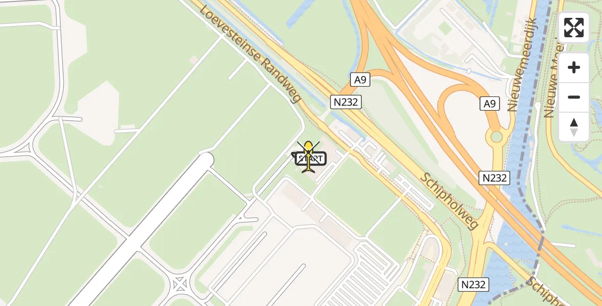 Vluchtroute Politiehelikopter van Schiphol naar Schiphol