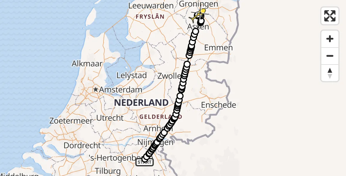 Routekaart van de vlucht: Traumaheli naar Donderen, Nieuweweg