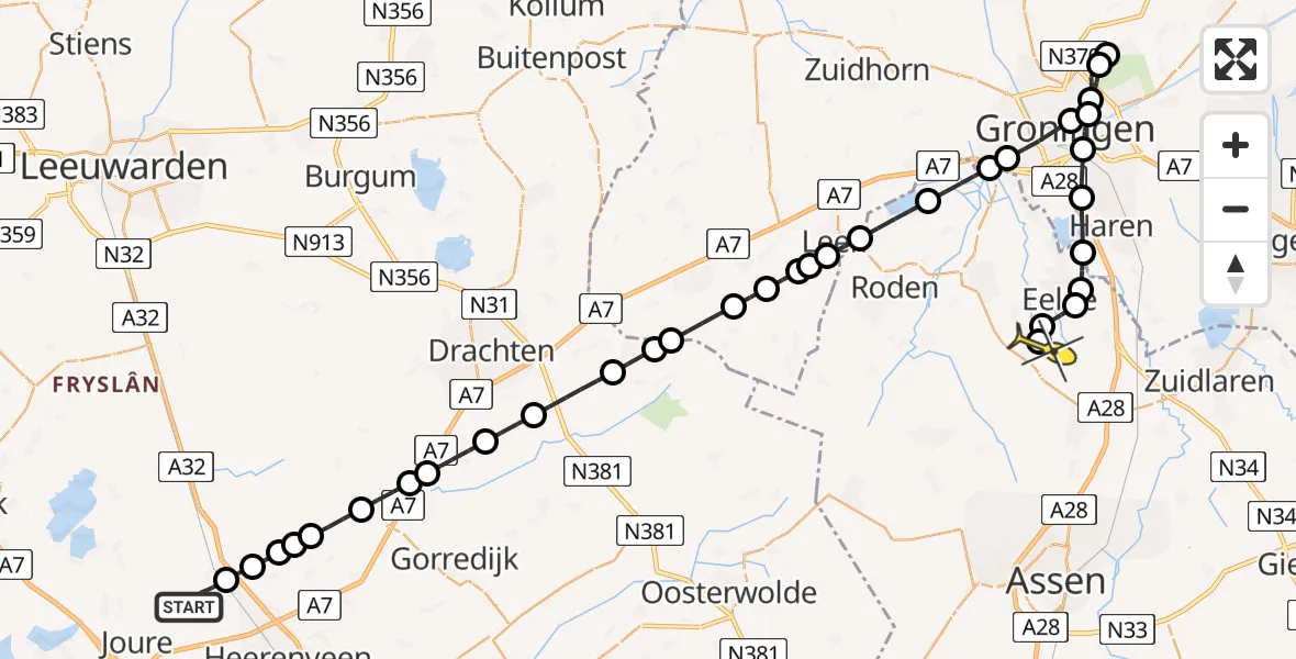 Routekaart van de vlucht: Lifeliner 4 naar Donderen, Zwarte Weg