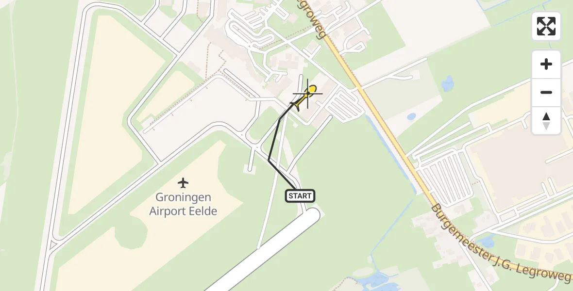 Routekaart van de vlucht: Lifeliner 4 naar Groningen Airport Eelde, Machlaan