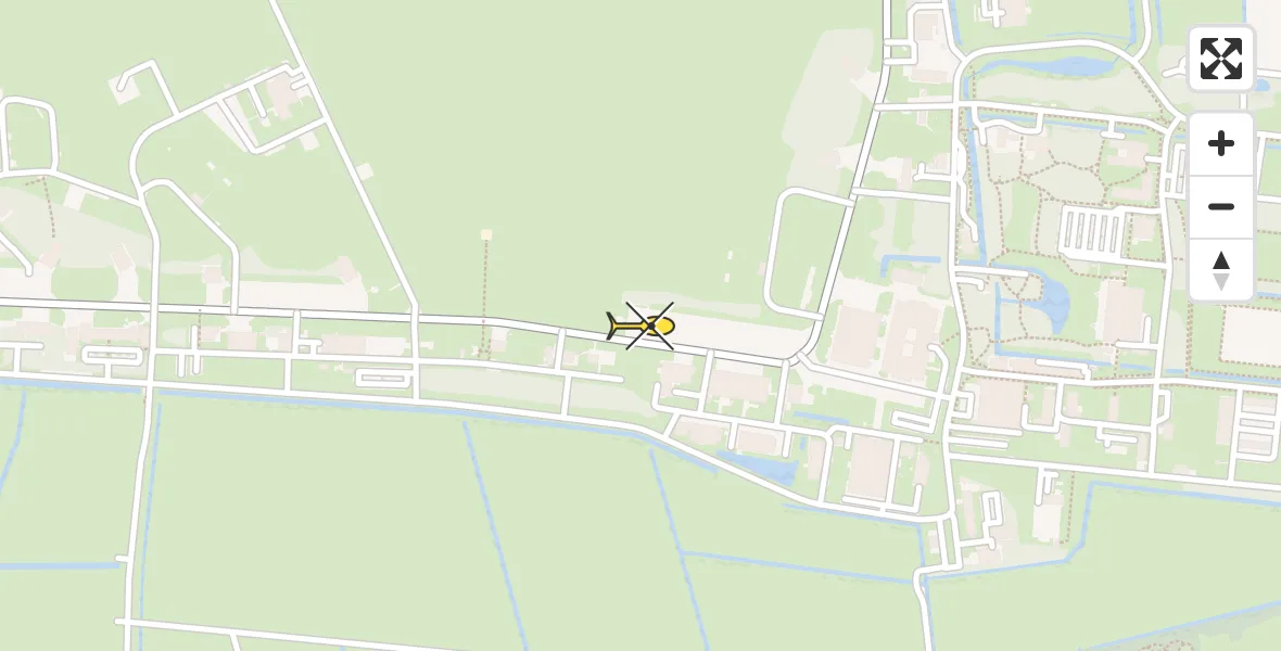 Routekaart van de vlucht: Ambulanceheli naar Vliegbasis Leeuwarden