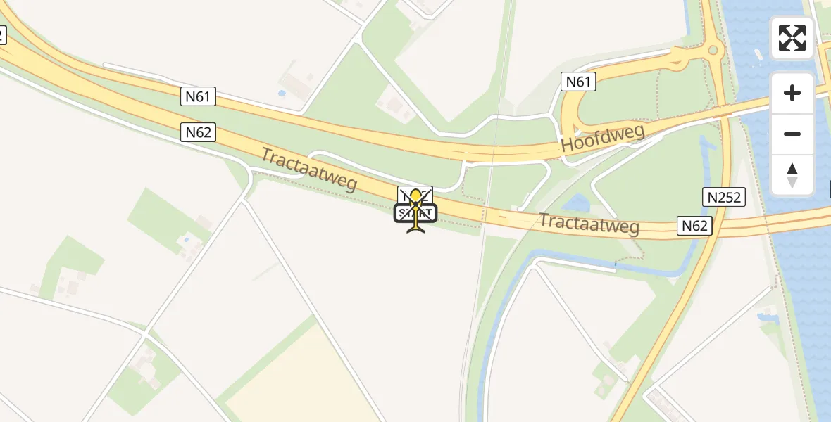 Routekaart van de vlucht: Lifeliner 2 naar Sluiskil, Diestweg Putweg Rechts