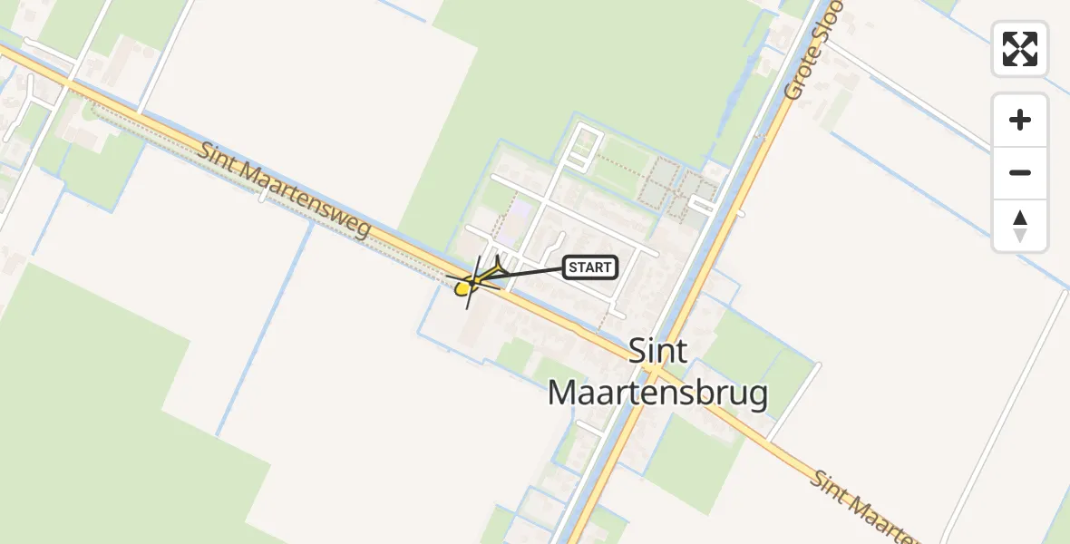 Routekaart van de vlucht: Lifeliner 1 naar Sint Maartensbrug, Maarten Breetstraat