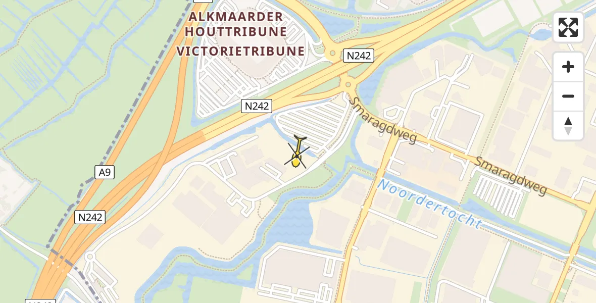 Routekaart van de vlucht: Lifeliner 1 naar Alkmaar