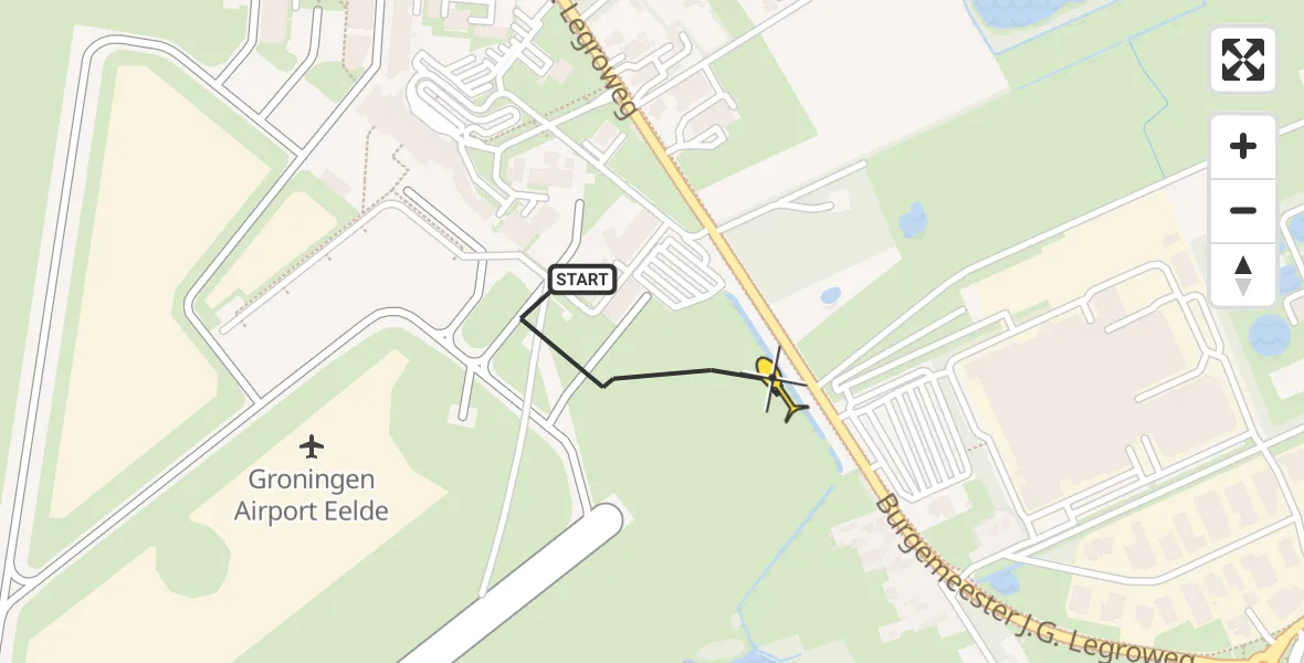 Routekaart van de vlucht: Lifeliner 4 naar Groningen Airport Eelde, Machlaan