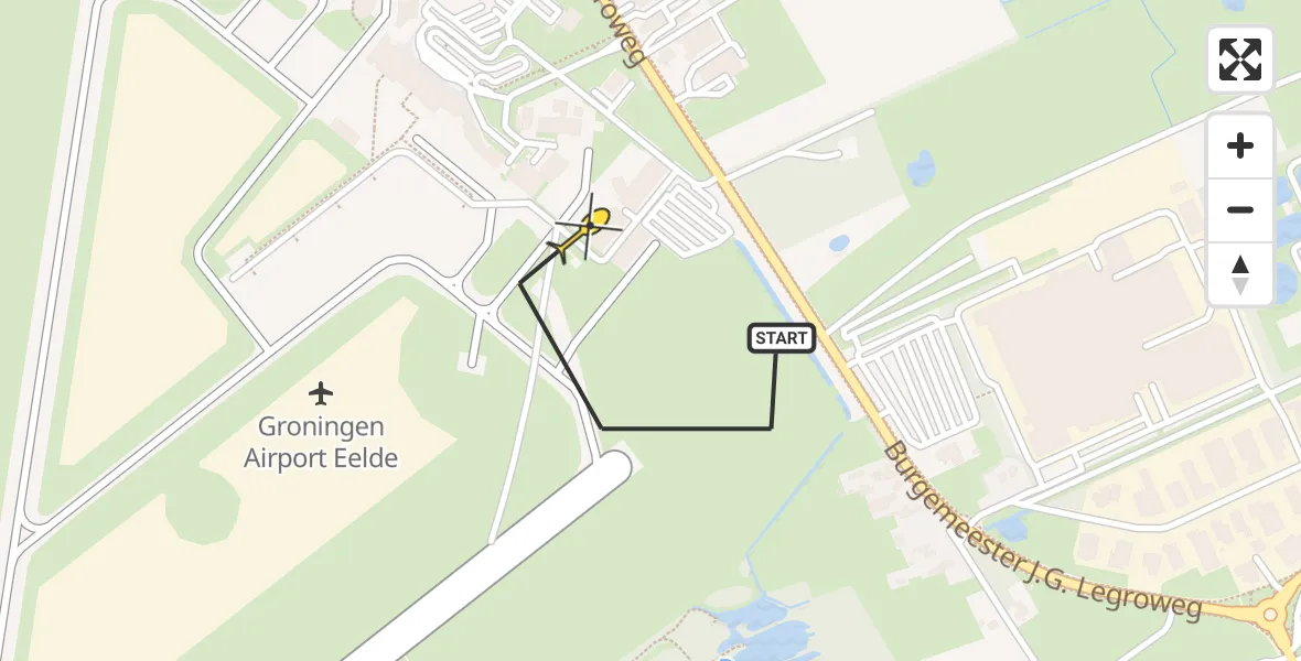 Routekaart van de vlucht: Lifeliner 4 naar Groningen Airport Eelde, Machlaan