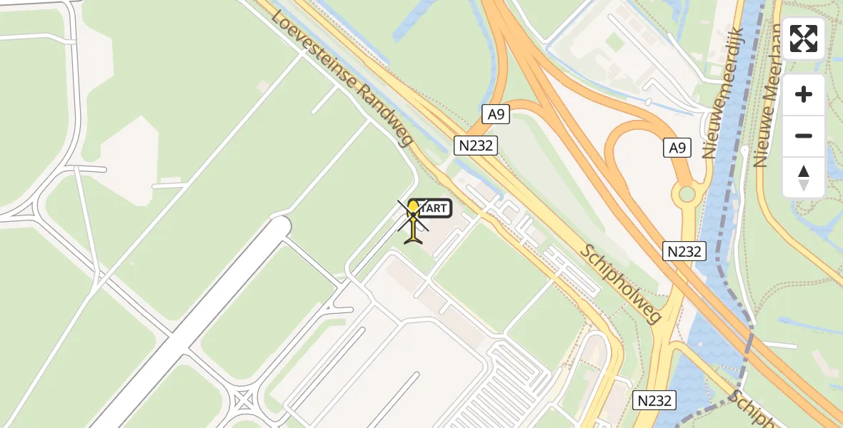 Vluchtroute Politiehelikopter van Schiphol naar Schiphol