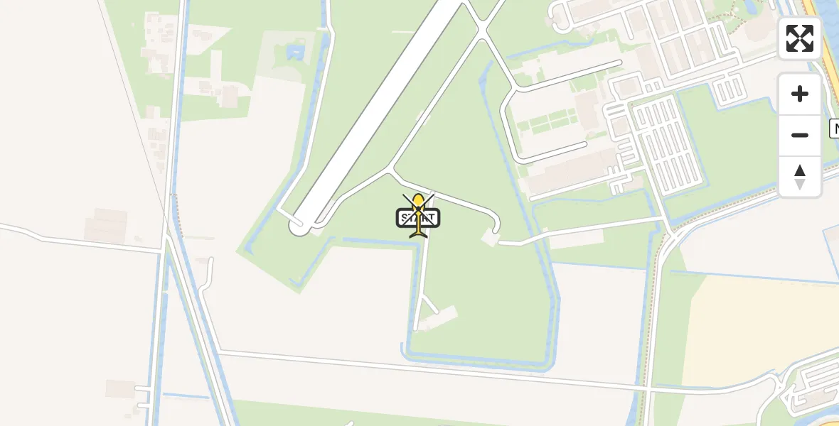 Routekaart van de vlucht: Kustwachthelikopter naar Vliegveld De Kooy, Luchthavenweg