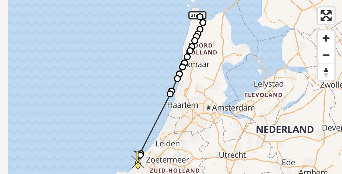 Routekaart van de vlucht: Kustwachthelikopter naar Den Haag, Schrijnwerkersweg