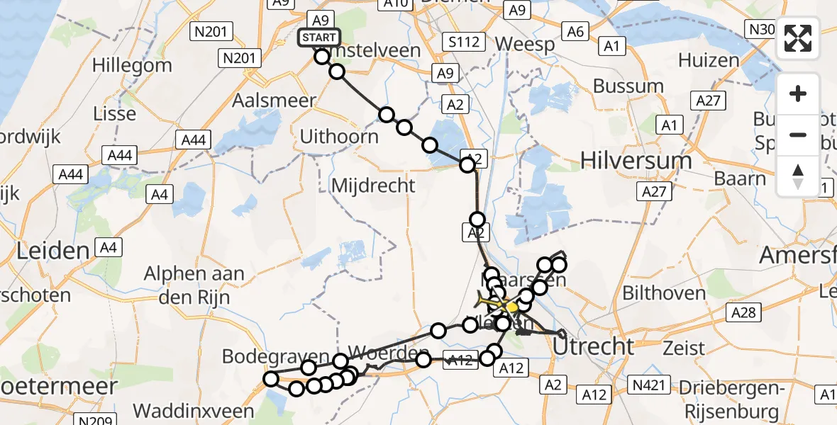 Routekaart van de vlucht: Politieheli naar Utrecht, Hatostraat