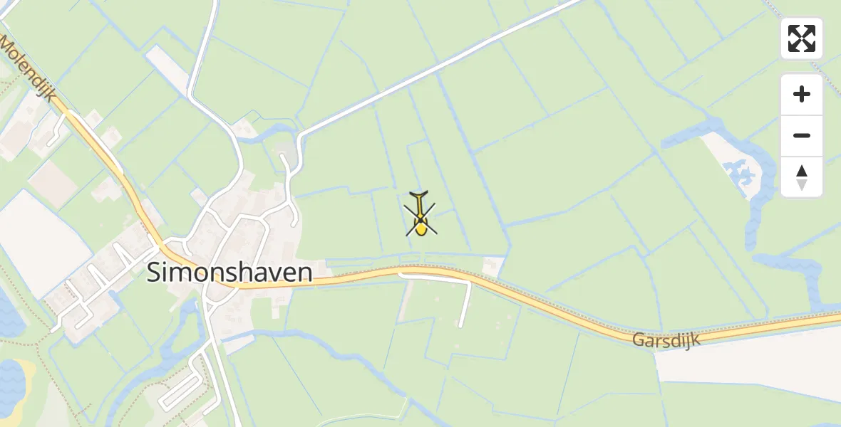 Routekaart van de vlucht: Lifeliner 2 naar Simonshaven