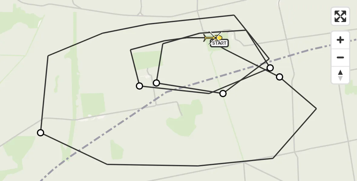 Routekaart van de vlucht: Politiehelikopter naar Vaassen, Bovenweg