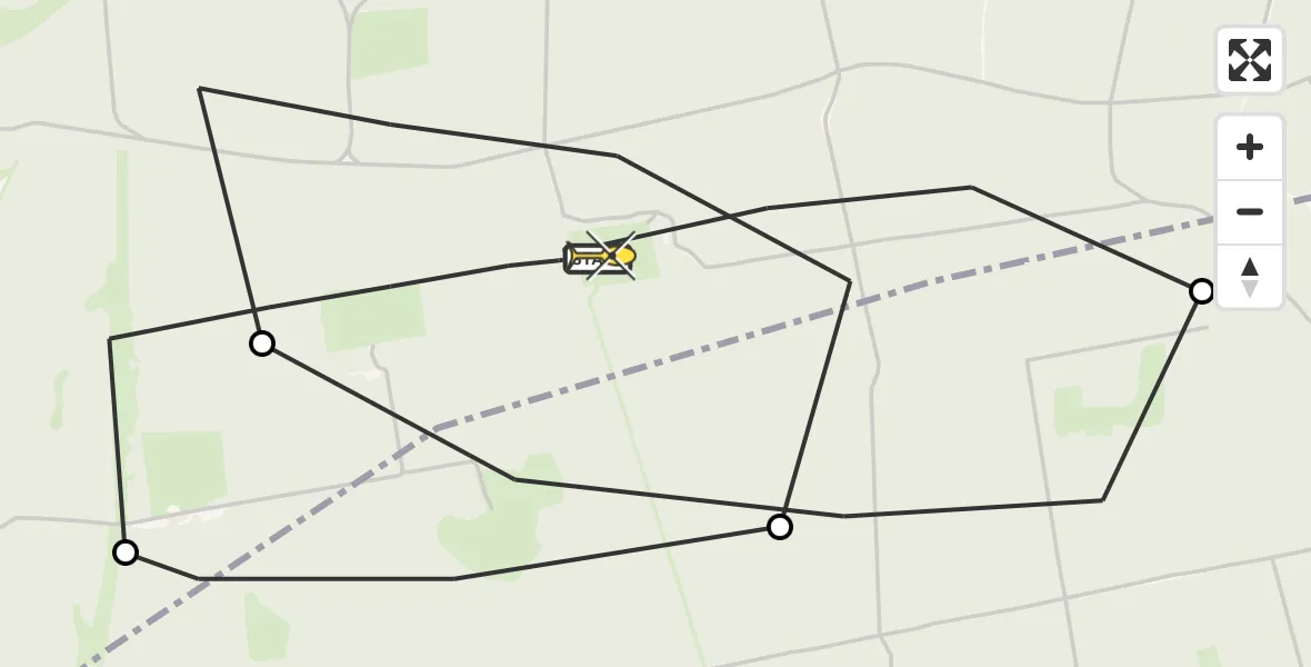 Routekaart van de vlucht: Politieheli naar Vaassen, Enkhoutweg