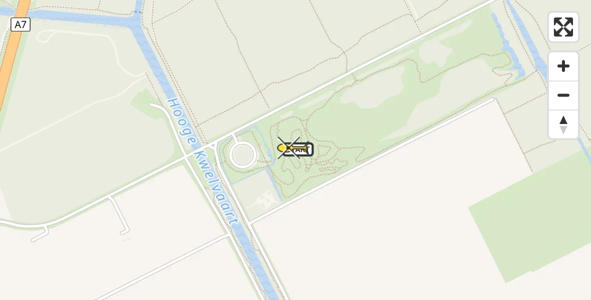 Routekaart van de vlucht: Kustwachthelikopter naar Wieringerwerf, Sluitgatweg