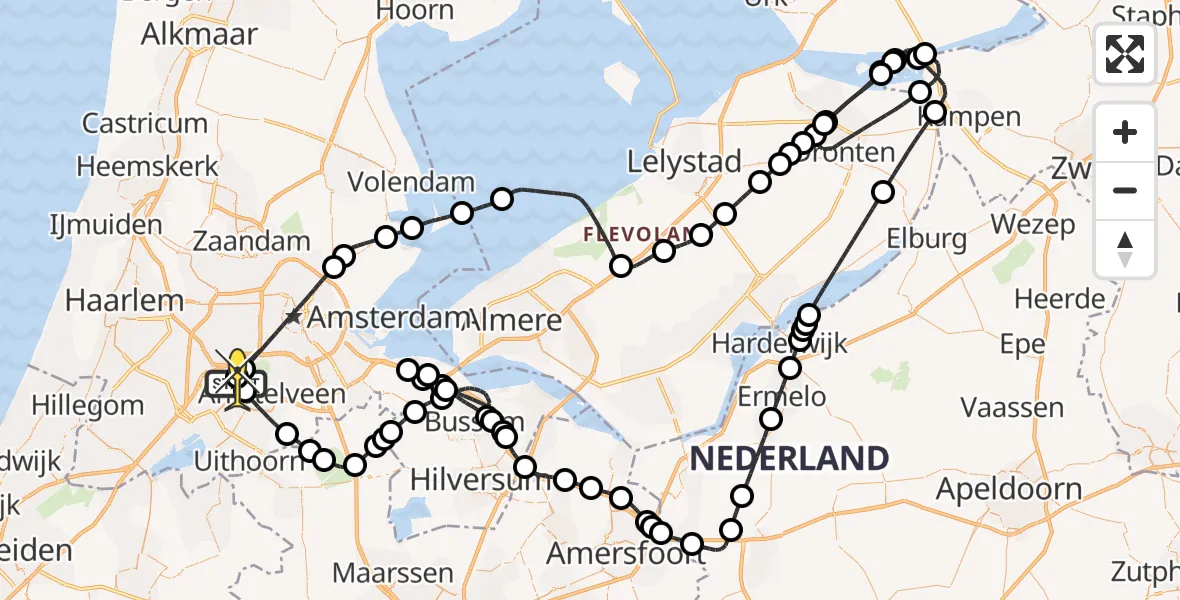 Routekaart van de vlucht: Politieheli naar Schiphol, Nieuwe Meerlaan